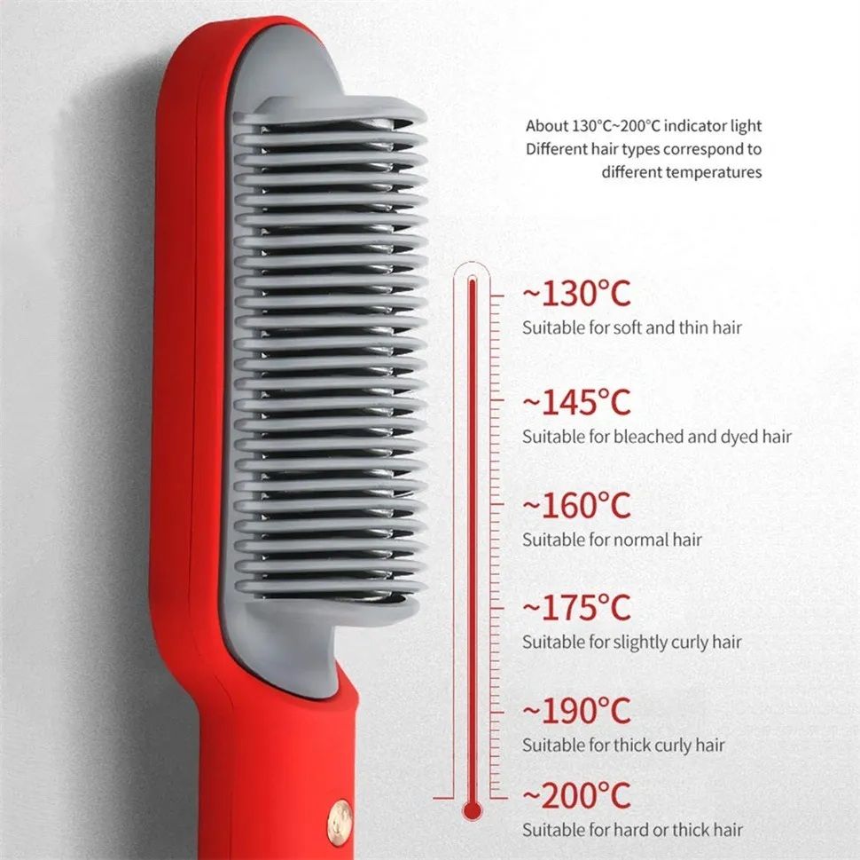 Hair Straightener Brush – Fast Heating Ceramic Comb for Smooth & Frizz-Free Styling